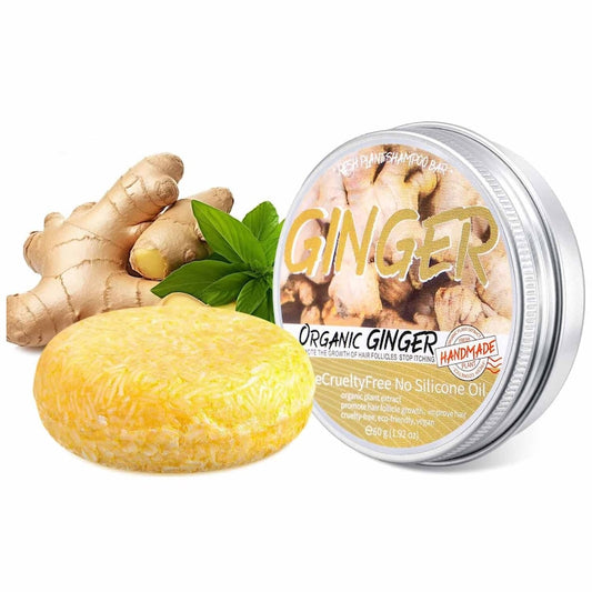 Sapun Sampon cu Ghimbir pentru Crestere Par – Formula Naturala Organica  Promoveaza Regenerarea Parului  60g