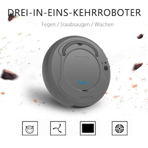 Robot aspirator 0805BM-LL-0878  3-in-1 (maturare  aspirare  spalare)  1.800 Pa  baterie 3.7V 1200mAh  autonomie >100 min  incarcare USB  detectie obstacole  gri  26x26x6.5 cm