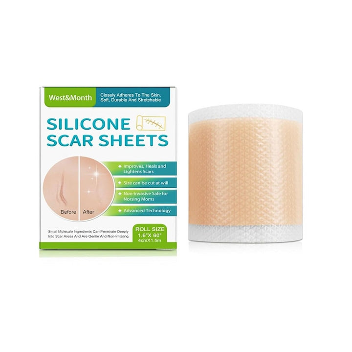 Plasture medical din silicon  Rqiurpn  Pentru cicatrici  Utilizare pe fata  abdomen  picioare  brate