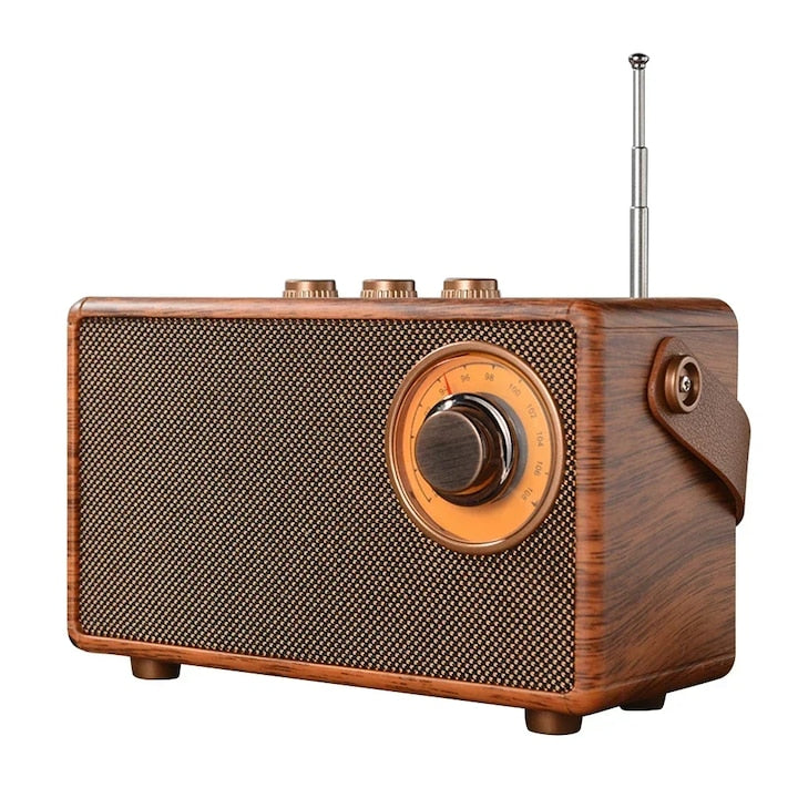 WALALLA AS23 Portable Radio Bluetooth 5.1 360° Stereo 17.2x10.3x7.9cm Brown