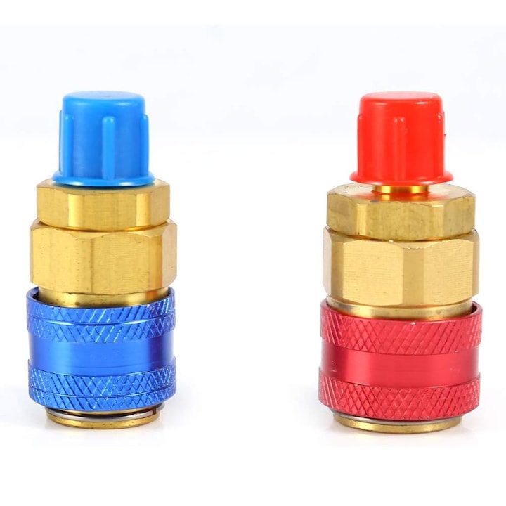 Set cuple rapide aer condiționat auto Nybgyy  R134a  1/4 inch  culoare roșie și albastră