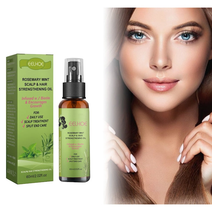 Spray Intensiv pentru Cresterea si Ingrijirea Parului cu Ulei de Ricin Negru  10 Uleiuri Naturale (60ml) - EELHOE  Fara Sulfati  Hidratare Rapida