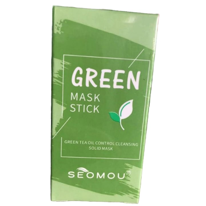 Masca Stick pentru Fata SEOMOU Green Mask  Extract de Ceai Verde si Argila Alba  Organica 100%  Purificatoare  Anti-Acnee si Puncte Negre  Curatare si Hidratare in Profunzime  40 gr  Verde