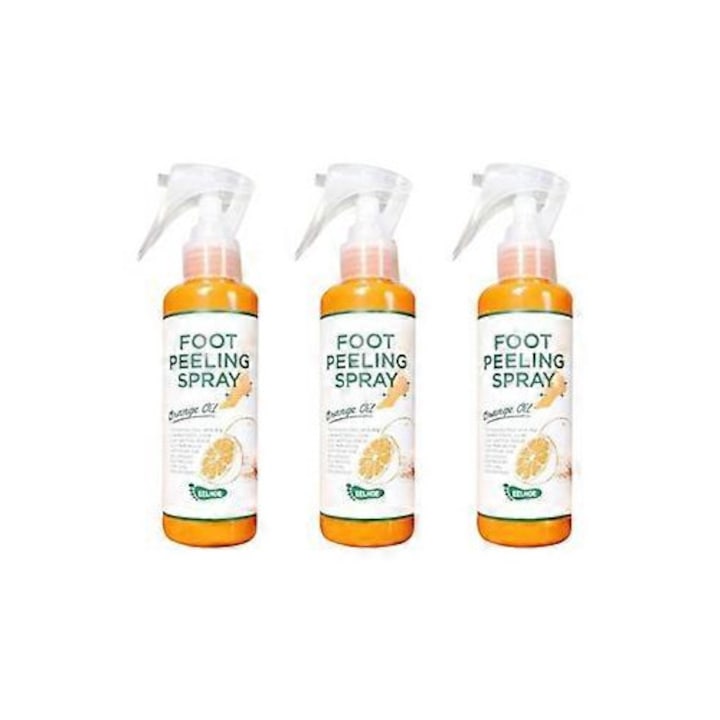 3 buc spray exfoliant pentru picioare cu ulei esential de portocale  indepartarea pielii moarte  30 ml/100 ml