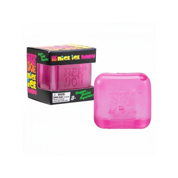 Jucarie cub de gheata antistres NeeDoh  2.5cm ROZ