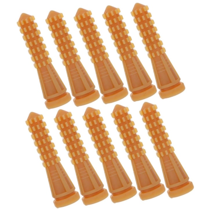 Set 10 de degete din cauciuc pentru smuls pasari  9.5x2.6cm  bej deschis