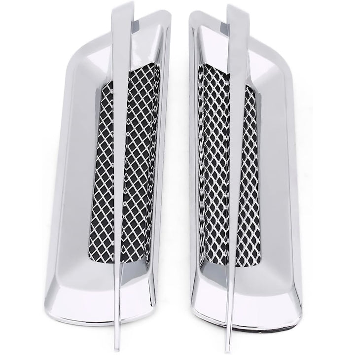 Set de conducte de aer decorative pentru capota sau aripa auto  Aripi laterale  Cromat  Universale  Argintie