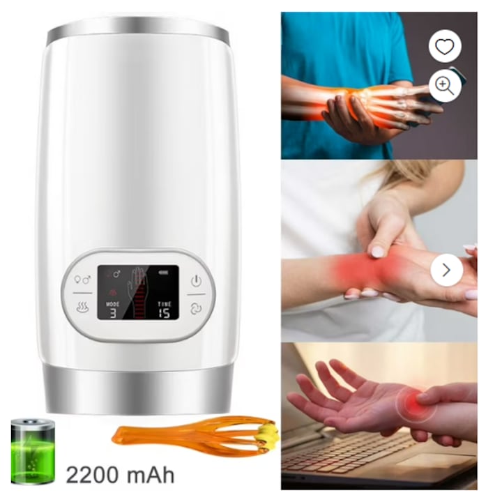 Aparat de masaj electric pentru maini  WALALLA  3 nivele de intensitate  incalzire  11x30x16cm