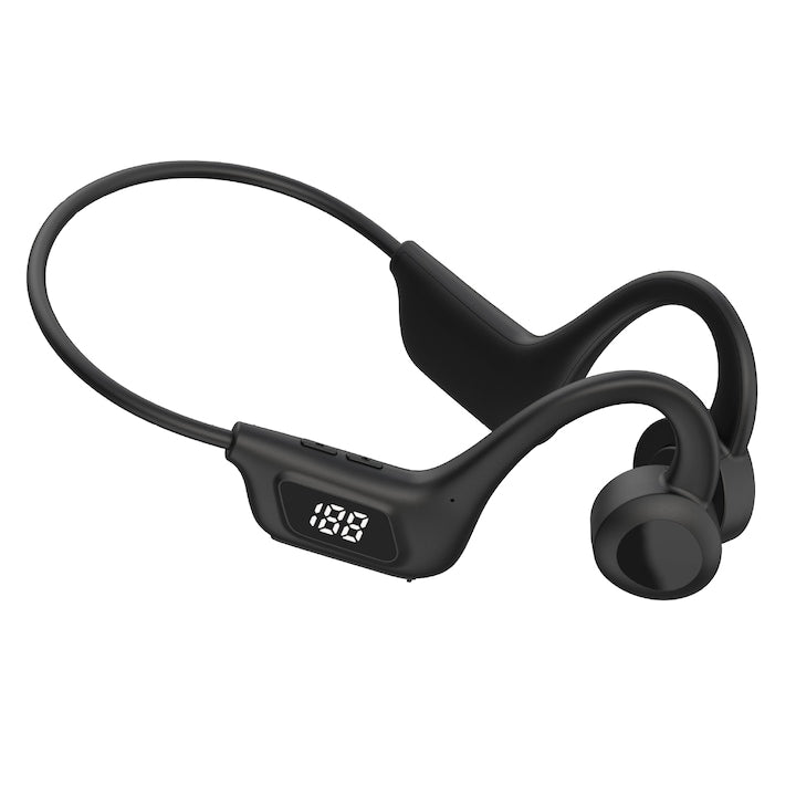 Casti sport fara fir  conducere aer  nu in ureche  Bluetooth 5.2  IPX4  durata de viata a bateriei 8 ore  sport in aer liber  negru