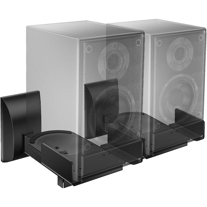 WALALLA Wall Speaker Mounts, Tilting and Swiveling, Suitable for Large or Small Speakers, Width from 5.5 to 11 Inches, Load Capacity up to 55 lbs, Metal, Black