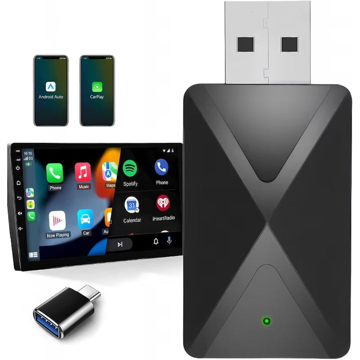 Adaptor wireless CarPlay si Android Auto 2-in-1  5.0  incarcare rapida  1x USB 3.0  pentru vehicule fabricate din 2020
