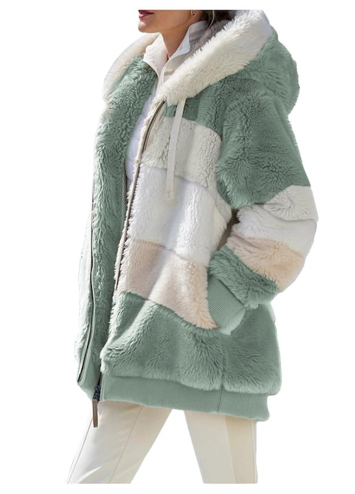 OEM - Women's Fleece Hoodie with Color Patches, Green - 12 interest-free installments