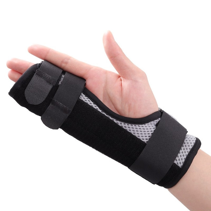 Atela de protectie pentru deget  WALALLA  curea pentru deget  reglabila  cu 4 tije metalice  pentru deget fracturat  artrita  contractura  suport pentru mai multe degete pentru degetul mijlociu  aratator  mic sau inelar  negru