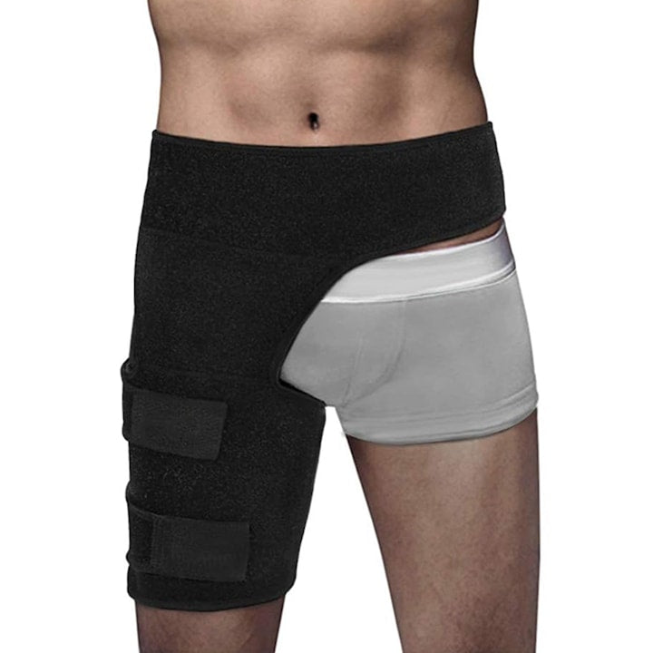 Orteza sold  Chucai  Centura pentru sustinerea soldului si ameliorarea durerii inghinale  Neopren  unisex  conforta si respirabila  Negru