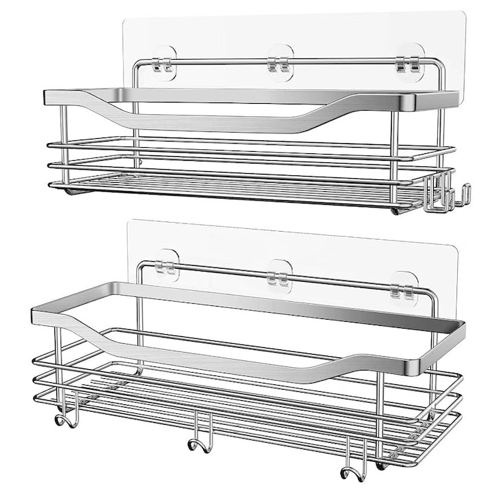 Set 2 rafturi dus  Inox  Argintiu