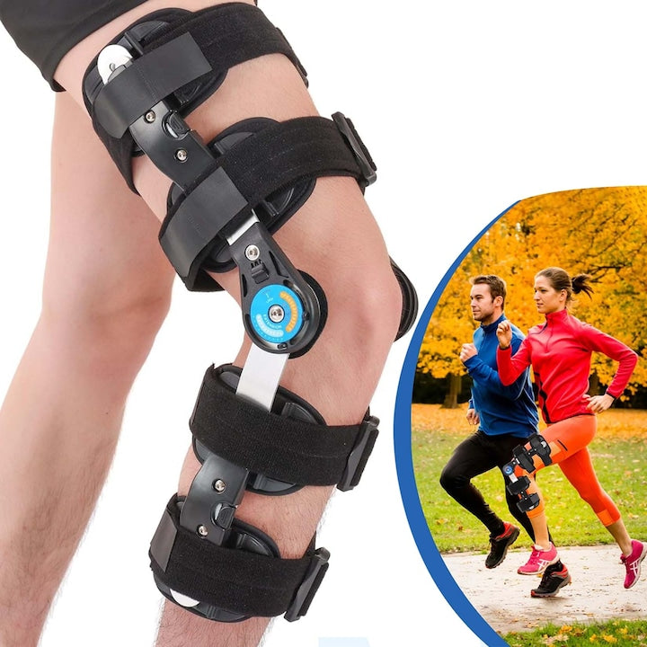 Orthopedic Knee Support Professional Orthopedic Knee Brace with Angular and Telescopic Adjustment / Hinged Fixed / Mobile Immobilization / Adjustable / Universal Size / Black