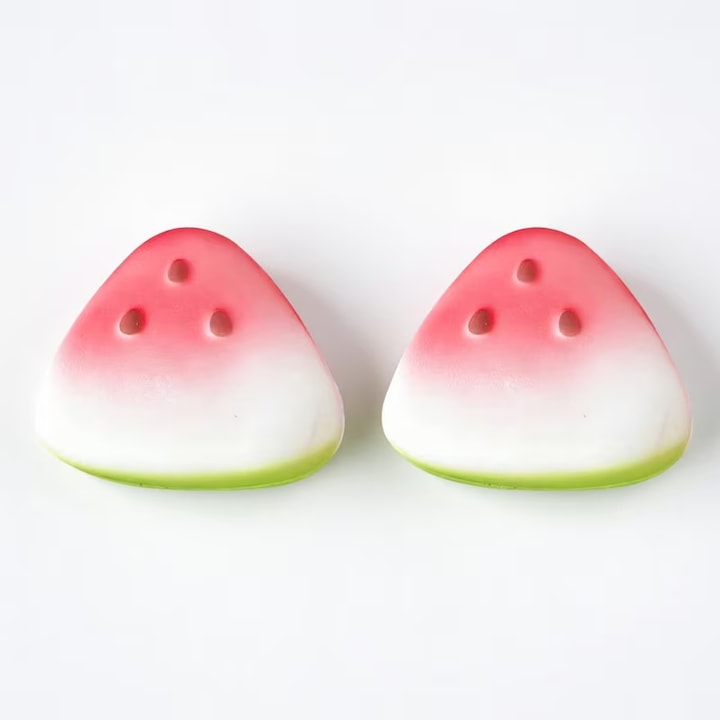 Set of 2 Antistress Squishy Toys – Realistic Slow Rebound Watermelon Slice Model for Kids and Adults