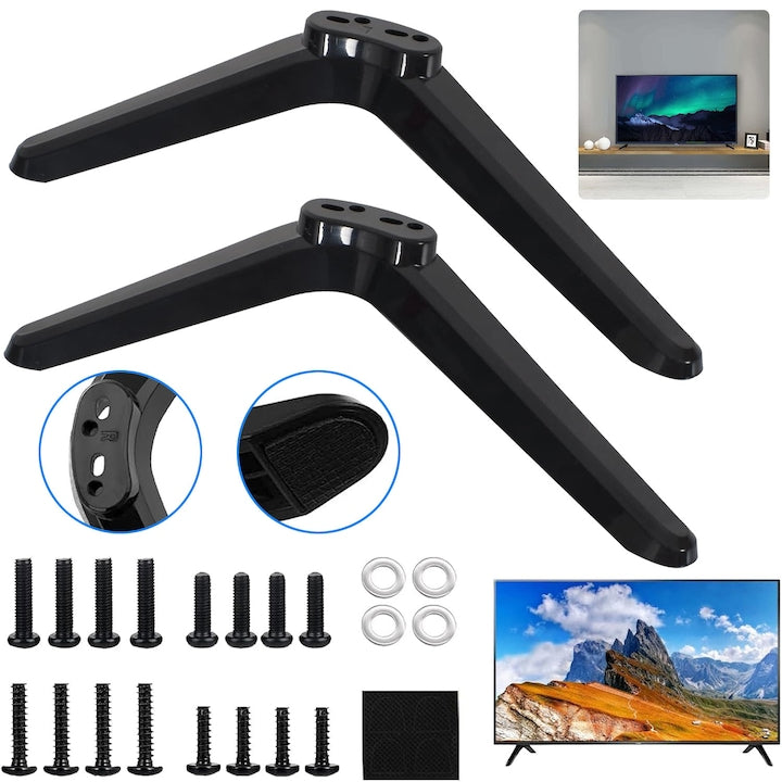 CHOOLY universal TV stand, set of 2 feet, dimensions 21.5x5.2cm, color black, compatible with 32-55 inch TVs