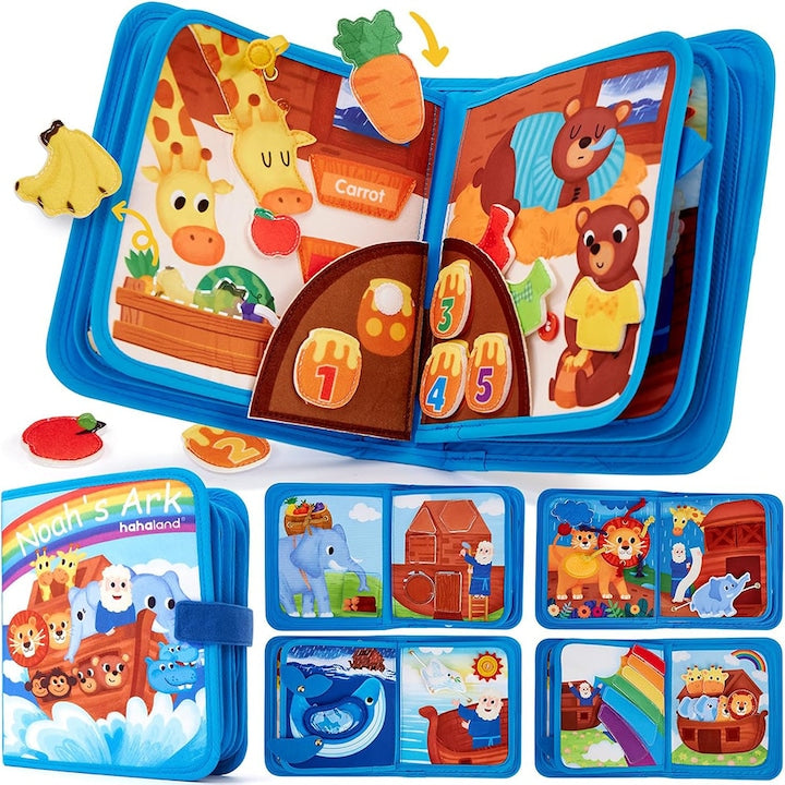 Carte Activitate Montessori pentru Copii 1-3 Ani - Jucarie Senzoriala pentru Invatare Timpurie  Cadou de Botez Zi de Nastere si Craciun pentru Baieti si Fete