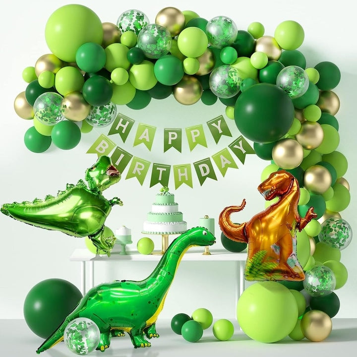 Set 119 Baloane  Tematica Dinozauri  Latex  Verde