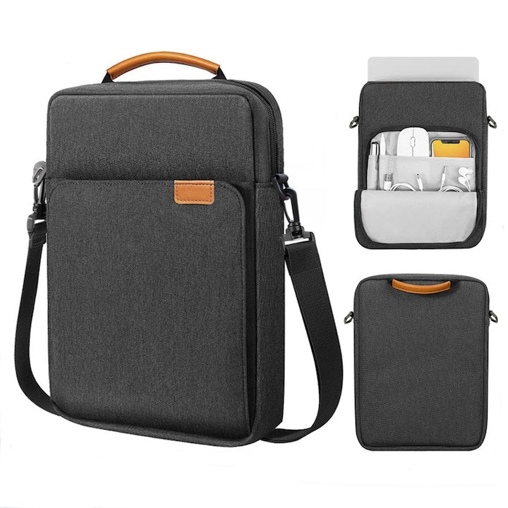Laptop Sleeve Compatible with MacBook Pro M3/M2 14" 13.3-14 inch with Shoulder Strap Accessory Compartments 36x26x5cm Grey