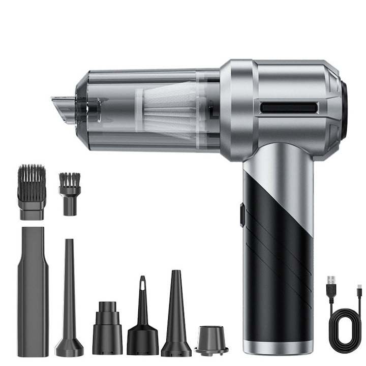 Aspirator de Mana 15000Pa  Omelivon  Aspirators De Manas Fara Fir Wireless  Aspirator Cu Filtru HEPA  Pliabil  11.1V  Baterie 2000 mAh  Autonomie 30 Minute  Incarcare USB  Capacitate 0.15L  Curatare Uscata  Compact Si Usor  Design Ergonomic  Negru