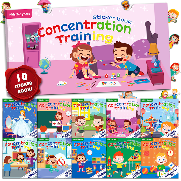 Set 10 carti cu Stikere si Autocolante pentru Copii 1-3 Ani  Simply Joy  Carte cu Abtibilduri pentru Copii 2-4 Ani  Carti Educative cu abtibilduri pentru Baieti si Fete  Paste  Craciun  Zile de Nastere