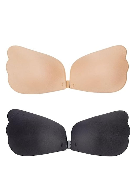 Set 2 sutiene push-up MELLIEX  fara spate  fara bretele  Cupa A  culoare Negru si Nude