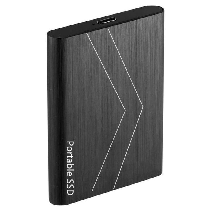 Hard disk extern SSD  Aluminiu  Portabil  USB 3.0  2TB  pentru PC  Mac  Desktop  Laptop  OUYLAF  Negru