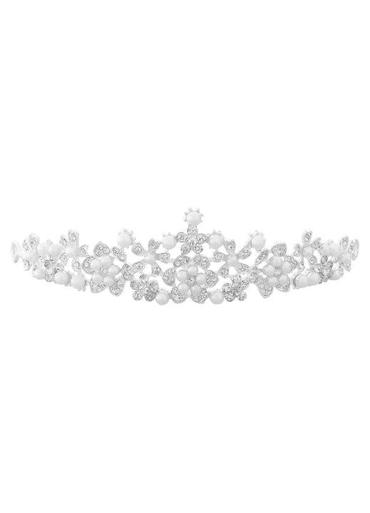 YANYXR - Coronita mireasa  cristale si perle artificiale  21.5cm  argintiu 12 rate cu 0% dobândă