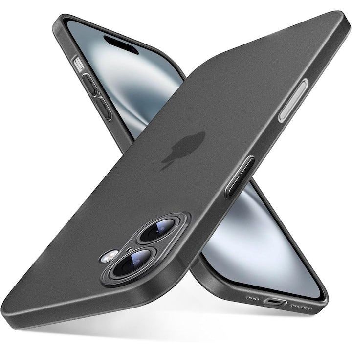 Set of 2 Cases for iPhone 16, Ultra-thin, TPU, Matte, Anti-fingerprint, 0.3mm, Frosted, Dark Blue