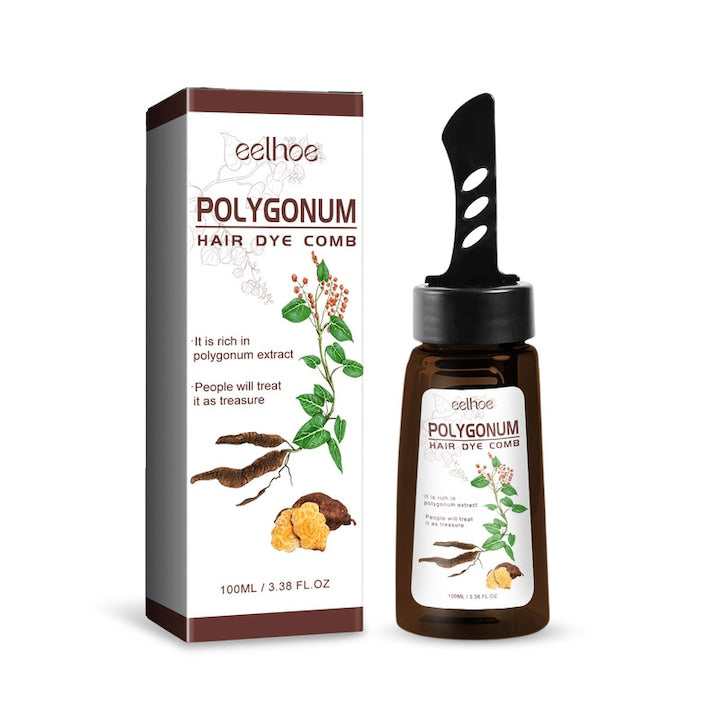EELHOE Perie Vopsea pentru Par cu Bicarbonat si Extract de Shou Wu  100ml - Acopera si Intuneca Firele Albe  Ingrijeste Scalpul  Reduce Sebumul