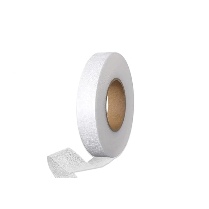 Banda adeziva termica  dublu adeziva  adeziv termofuzibil pentru imbracaminte  intaritor de tesatura  64 m x 2 cm