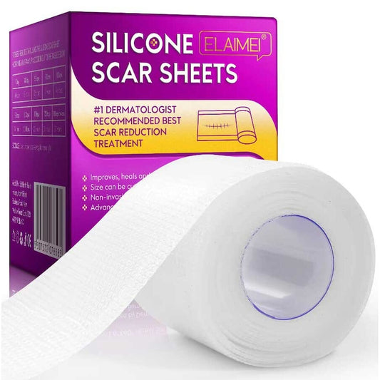 Rola cu gel de silicon pentru ascunderea cicatricilor  plasture reutilizabil  4 cm x 1.5 m  Elaimei