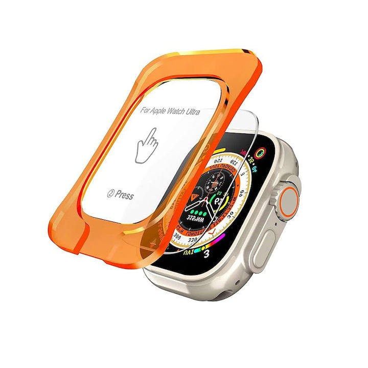 Set 2 Folii de Protectie. JENUOS. pentru Apple Watch Ultra  49mm  Sticla Securizata  Transparent