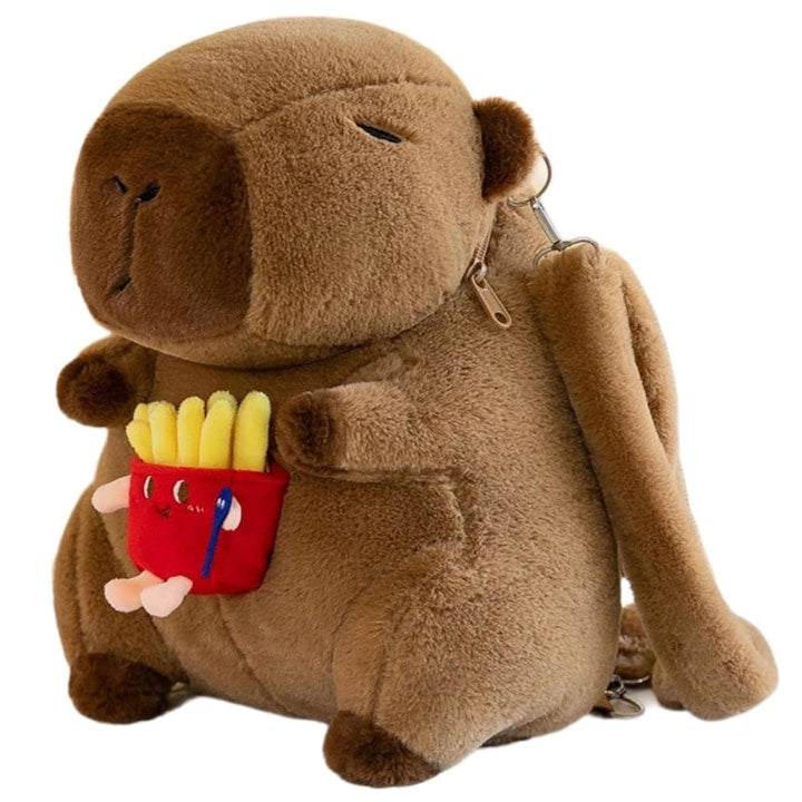 Capabara Bratara maroni/verde jucarie puffa 35x23 cm  + 3 ani  rucsac de plus capybara  geanta de umar amuzanta capybara de desene animate  pachet de 1