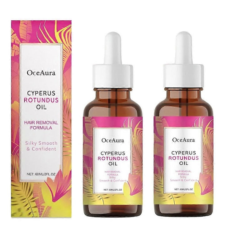 Ulei Cyperus Rotundus  pentru indepartarea parului corporal  cu ulei de jojoba si ulei de arbore de ceai  2 x 60 ml