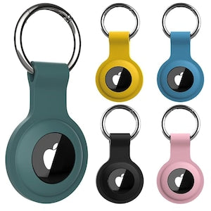 AirTag Holder, Set of 5, Silicone, Anti-Scratch Protection, Waterproof, for Keys, Bags, Purses, Pet Collars, Anti-Loss and Scratch-Resistant Design for Apple AirTag