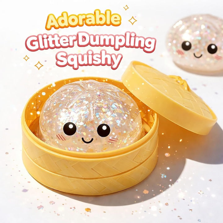Jucarie interactiva copii  dumpling squishy  design bao  material TPR  alb  dimensiune compacta