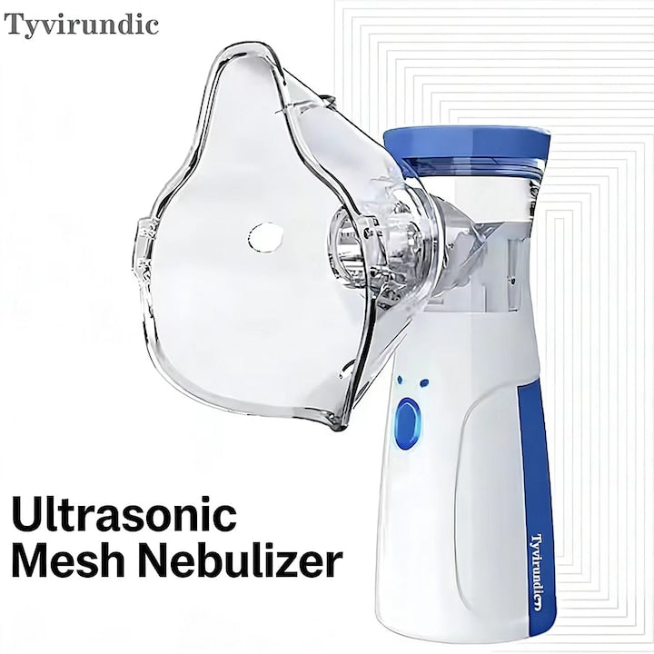 Nebulizator Portabil Tyvirundic - Pentru Copii/Adulti  Functie Auto-Curatare  Ultrasonic  Alb/Albastru  Portabil si Usor de Folosi