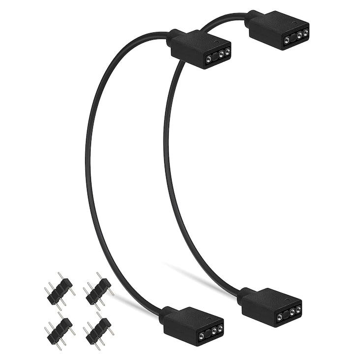 Set 2 Cabluri de Extensie ARGB 5V cu 3 Pini  PsAyl  32cm  Negru