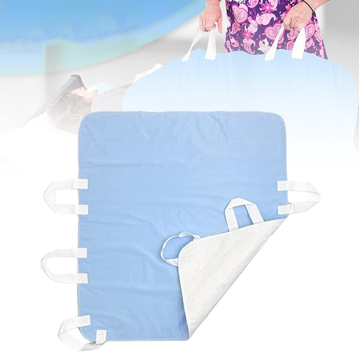 Aleza Impermeabila Reutilizabila  cu Manere pentru Manevrare Usoara  Wacorresi  Lavabila  pentru Persoane cu Afectiuni de Incontinenta  Adulti si Copii  Usor si delicat pe piele  Ingrijirea patului facuta simplu  86X91cm  Albastru