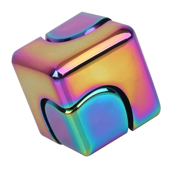 Jucarie interactiva pentru relaxare  fidget spinner din metal  4-in-1  Multicolor