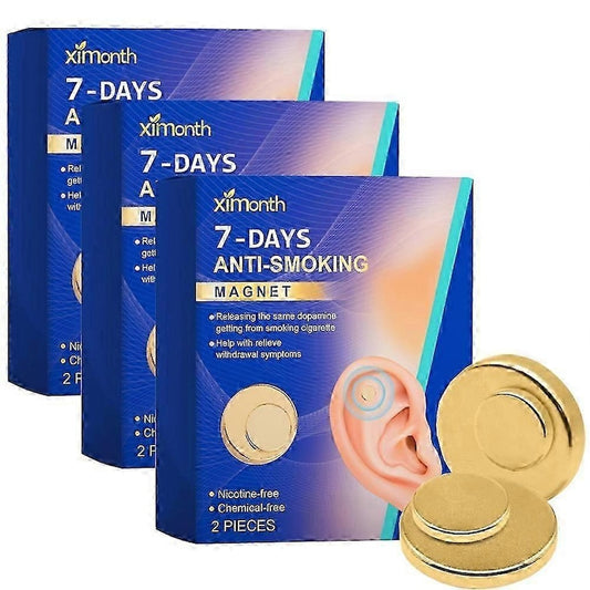 Magnet anti-fumat 7 zile  terapie magnetica  stimulare acupresura  finisaj din otel inoxidabil