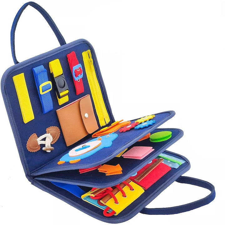 Montessori Interactive Sensory Book, Blue