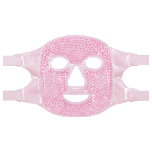 Masca de fata si ochi cu gel rece sau caldut pentru reducerea umflaturilor si cearcanelor  cu perle de gel  alinarea durerilor de cap si ingrijirea pielii  spa facial  enkourakoko®  Roz