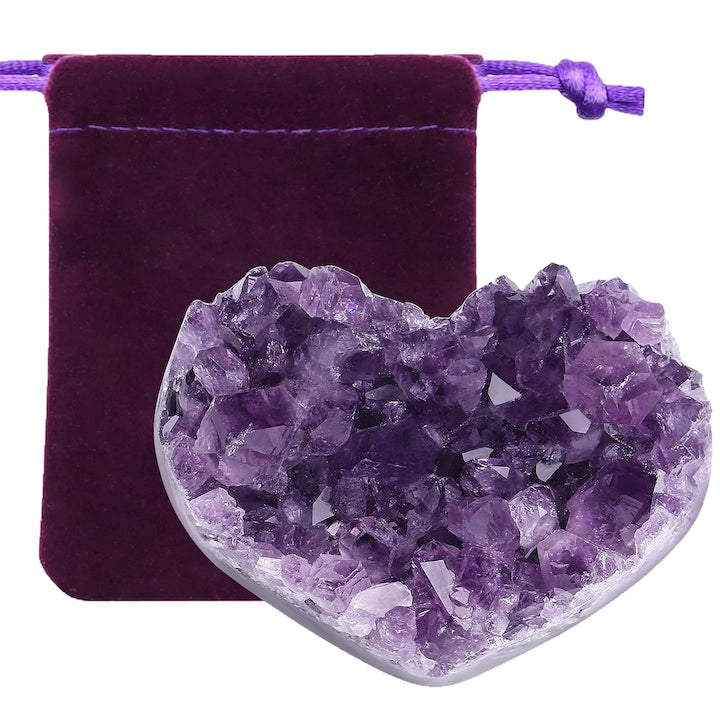 Inima din cristale de ametist natural  PsAyl  4-5 cm  mov