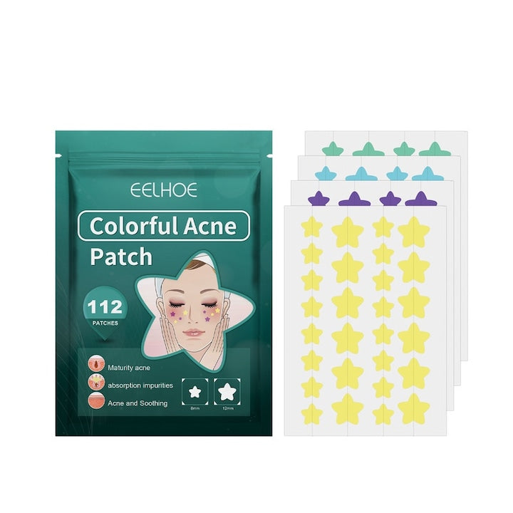 Pachet de plasturi pentru acnee EELHOE  112 buc  cu ulei de arbore de ceai  colorat
