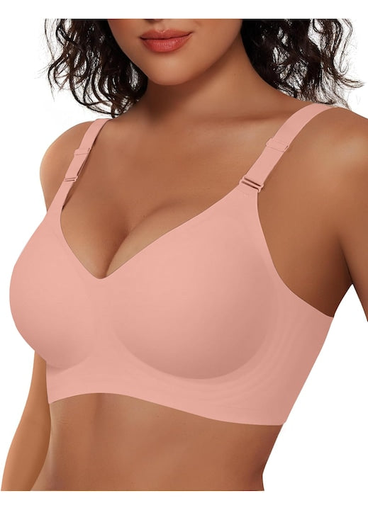 TUNANAN - Sutien fara sarma dama  bustiera fara cusaturi push up  bra moale confortabil  Decolteu in V sexy  Rosu