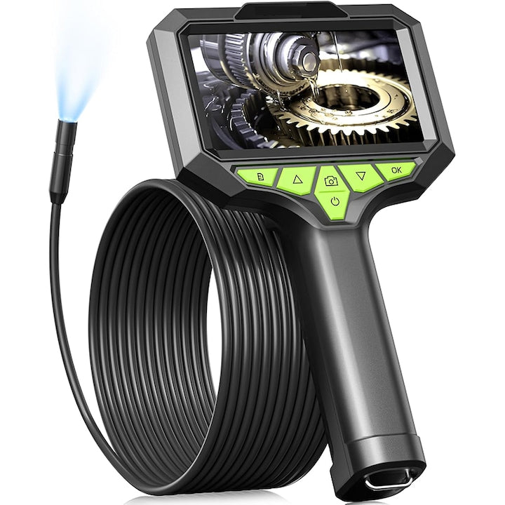 Endoscopic Camera Rqiurpn, 4.3" IPS display, 1080P HD Video Camera, for perfect viewing in dark, narrow, and wet places, 2600mAh battery, 8mm Lens, IP67 waterproof probe, 3.5m